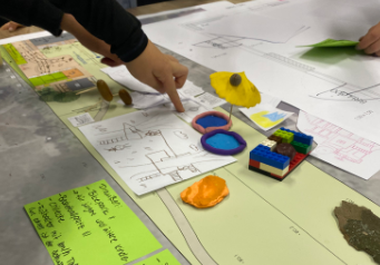 Bastelarbeiten im Beteiligungsverfahren Wulfersdorf